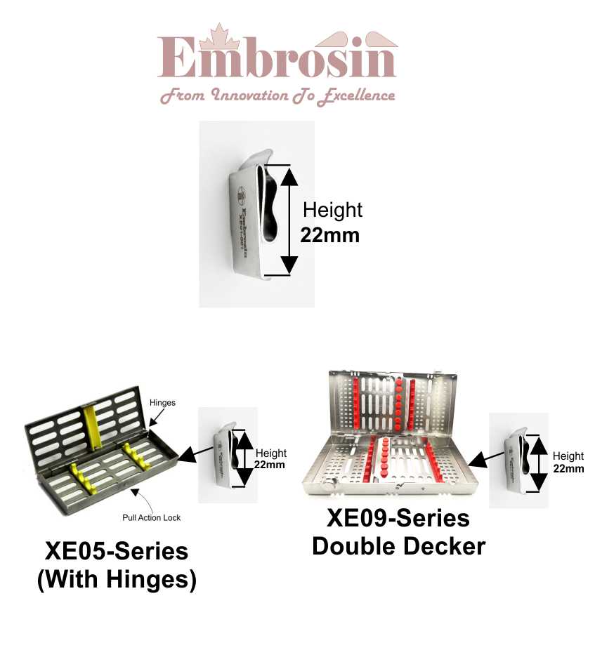 XE01-001 - Air water Syringe Clips for Cassettes (XE05 & XE09 Series), Height 22mm