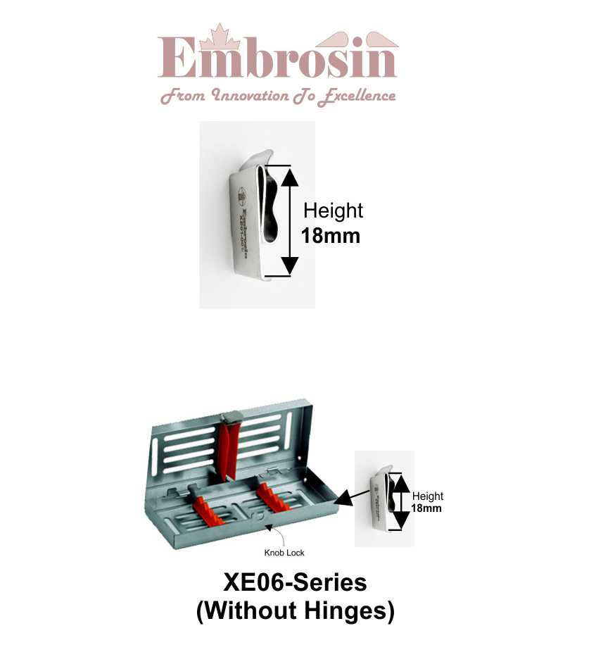 XE01-001A - Air water Syringe Clips for Cassettes (XE06-Series) (18mm H X 10mm W)
