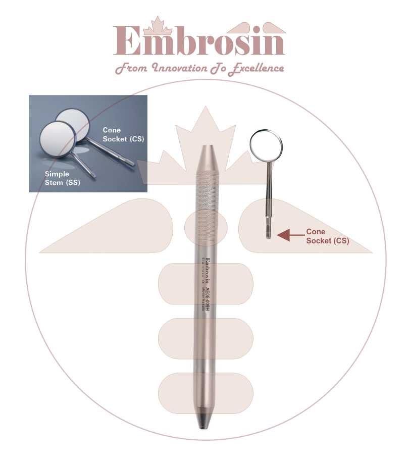 AE06-009H - Mirror Handle, Cone Socket, Hollow Ergonomic