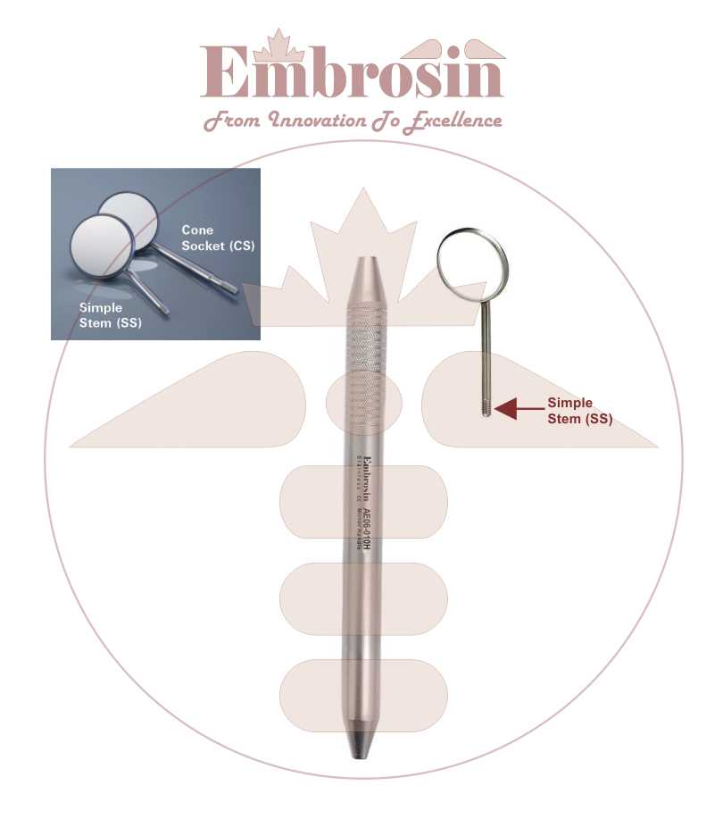 AE06-010H - Mirror Handle, Simple Stem, Hollow Ergonomic