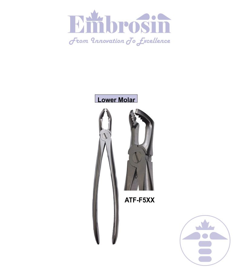 ATF-F5XX - ATRAUMATIC Forceps with Deep Grip, No. F5, (Lower Molar)