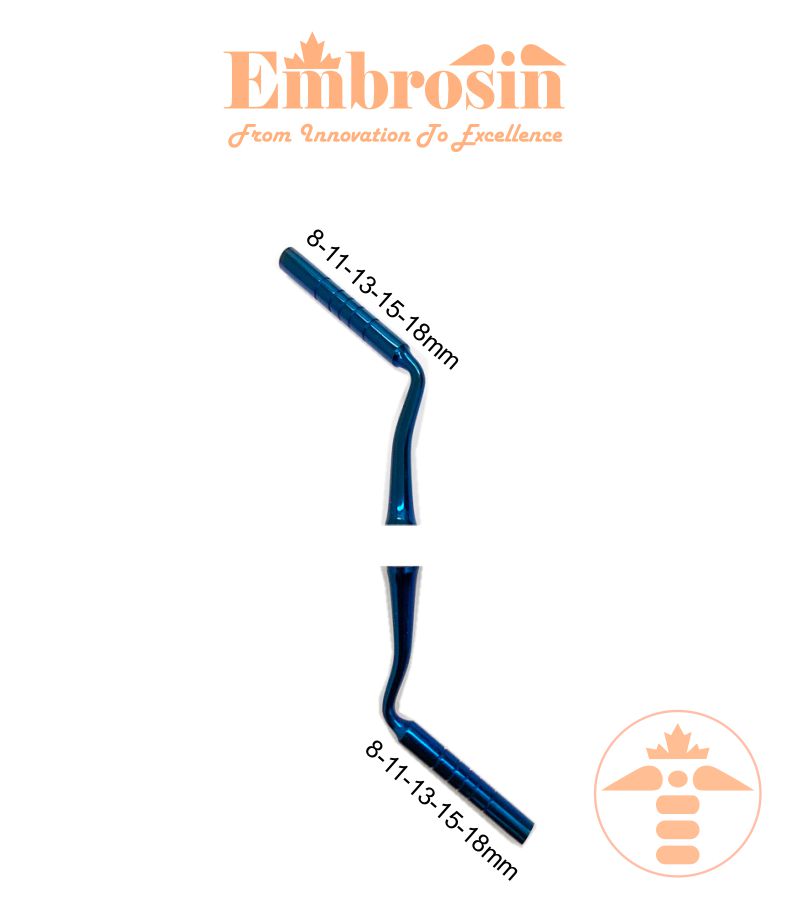 DE12-010ETN - Bone Graft Packer, 4.0/4.4 mm, 8-11-13-15-18mm Blue Titanium Coated