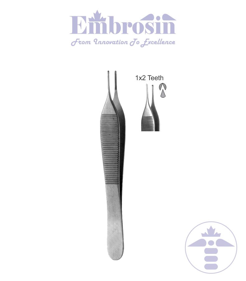 GF46-010A - Tissue Forceps, Adson, 15.0cm / 6" 1x2 Teeth