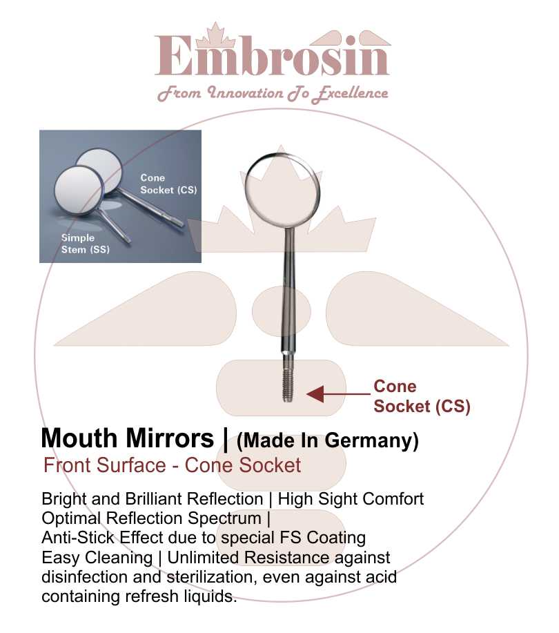 Mirror5-CS - Mouth Mirror No. 5, 24mm (Cone Socket) 12 Pcs/PKT