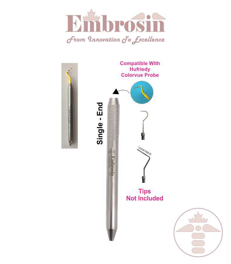 TIP-HDL2 - TIP HANDLE No. 2: Single End, For Explorer & Probes Tips Hollow Ergonomic