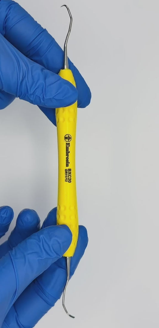 BXC20 - Curette, Gracey, 11/12, Color (Yellow), Ergonomic SILICON Handle