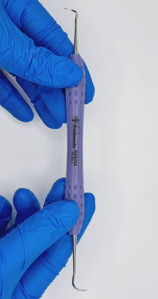 BXS202 - Sickle Scalers, NV2, Posterior (Nevi 2 Compatible), Color (Purple), Ergonomic SILICON Handle