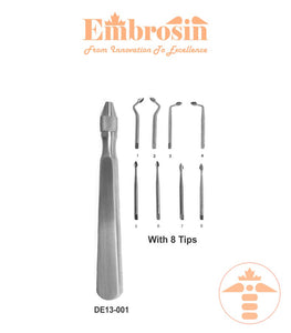 DE13-001 - Syndesmotome -Handle with Set of 8 Tips