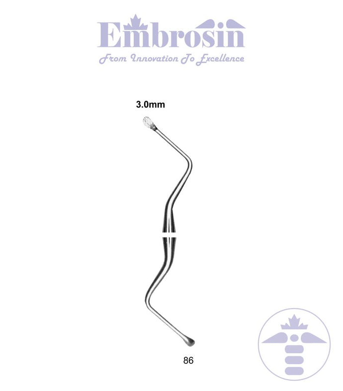 GF41-003 - Bone Curette, Lucas, No. 86, 3.0mm