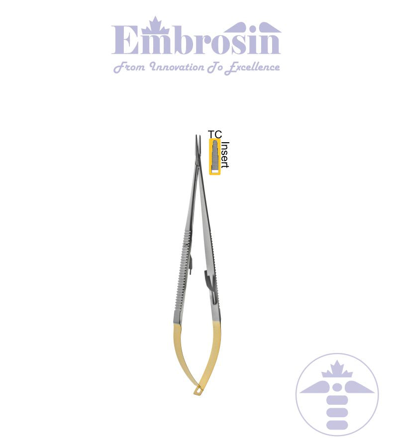 GF49-012TC - Needle Holder, Castroviejo, 18.0cm / 7", With TC, Straight
