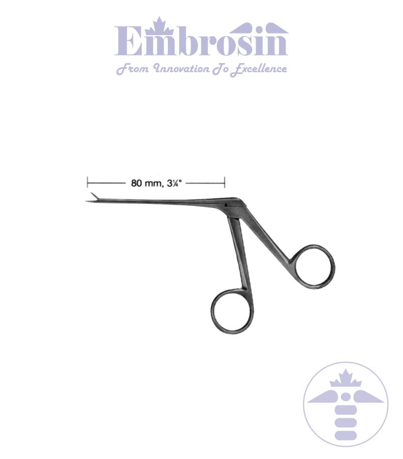 GF51-001 - Micro forceps HARTMAN, Serrated, Delicate, Mouth Size 1,0 x 8,0 mm, 80 mm
