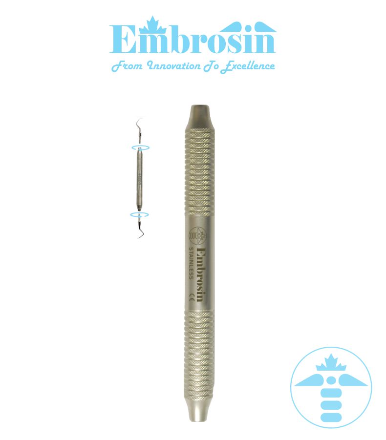 TIP-HDL4 - TIP HANDLE NO. 4:  Double Sided,  For Scalers, Curettes and PFI, Hollow Ergonomic